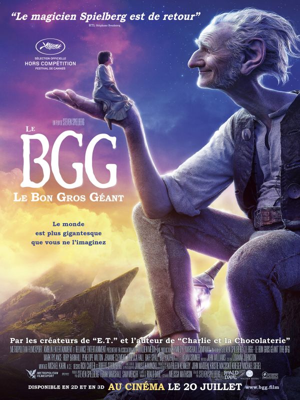 Affiche du film Le BGG  Le Bon Gros Géant (2016) de Steven Spielberg. Voir Le BGG  Le Bon Gros Géant en streaming / torrent sur meilleurs-films.fr